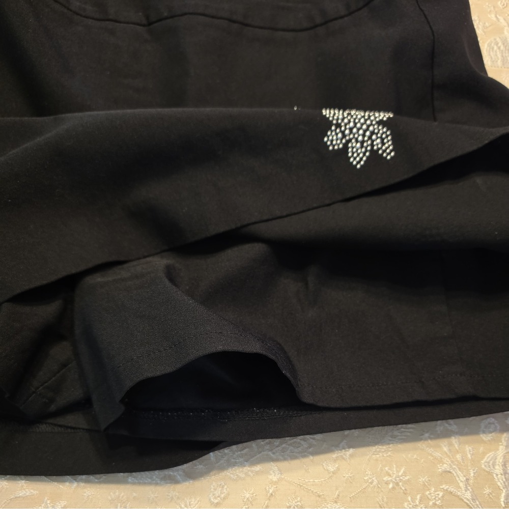 Attyre NY Women's Skort Black Size 10 Stretch Pull On Embellishments - Picture 5 of 8